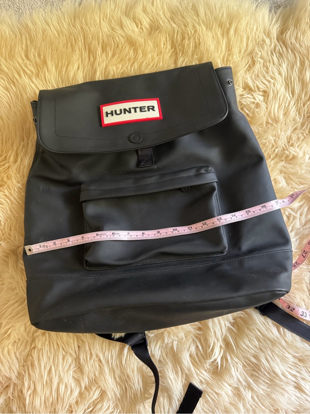 Hunter waterproof Black Backpack with Red Logo Accent - Picture 7 of 7